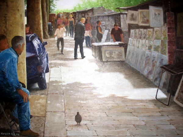 Art vendor along the seine